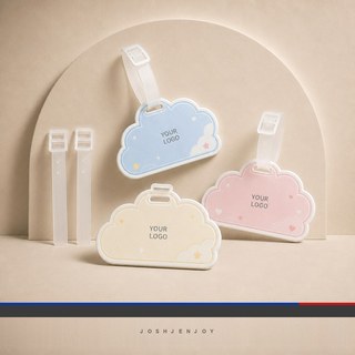 Cloud-Shape Luggage Tag with Strap