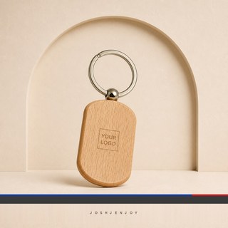 Rounded Wooden Keychain