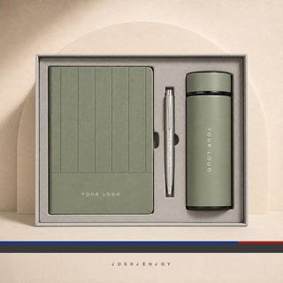 A5 Ribbed Notebook, Pen and Tumbler Gift Set Box