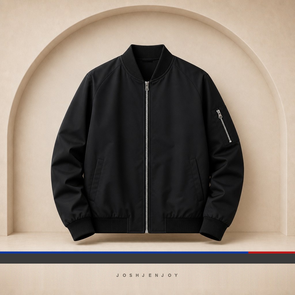 Black Corporate Bomber Jacket