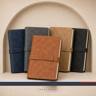 Soft Leatherette Notebook with Wrap Tie