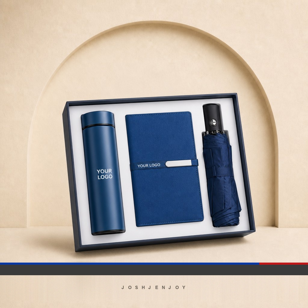 Flask, Notebook And Umbrella Gift Set