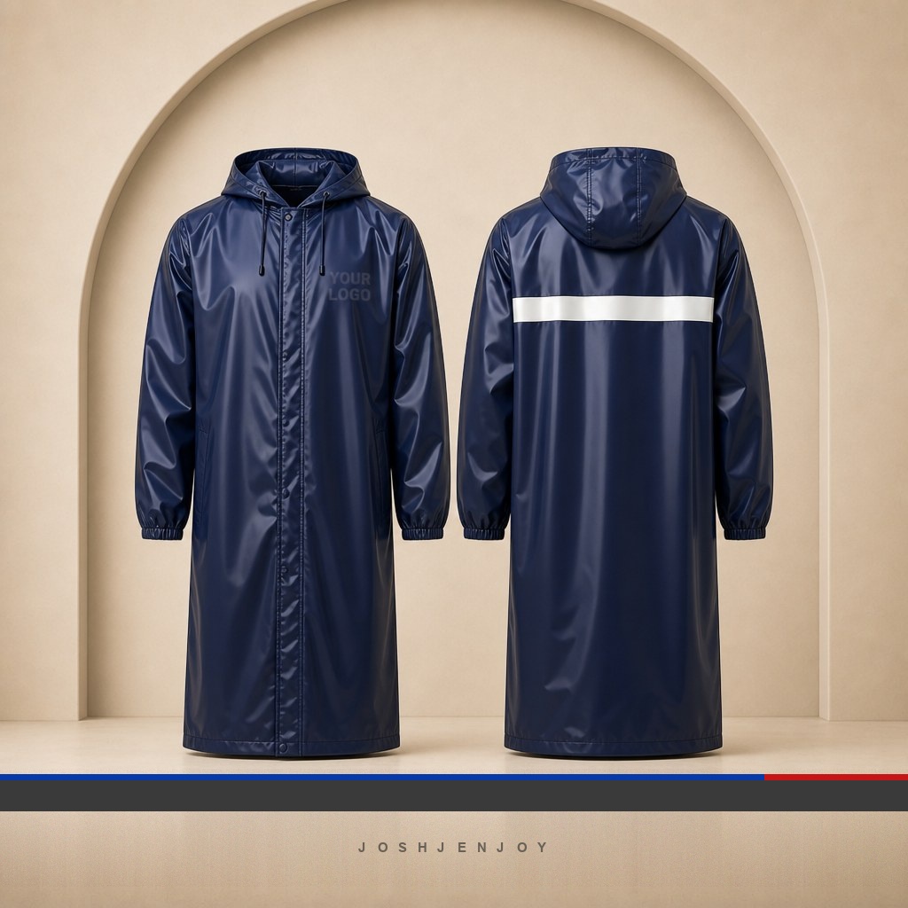 Long Hooded Raincoat