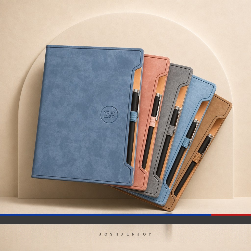 Suede A5 Notebook with Pen in Wrap Band