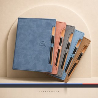 Suede A5 Notebook with Pen in Wrap Band