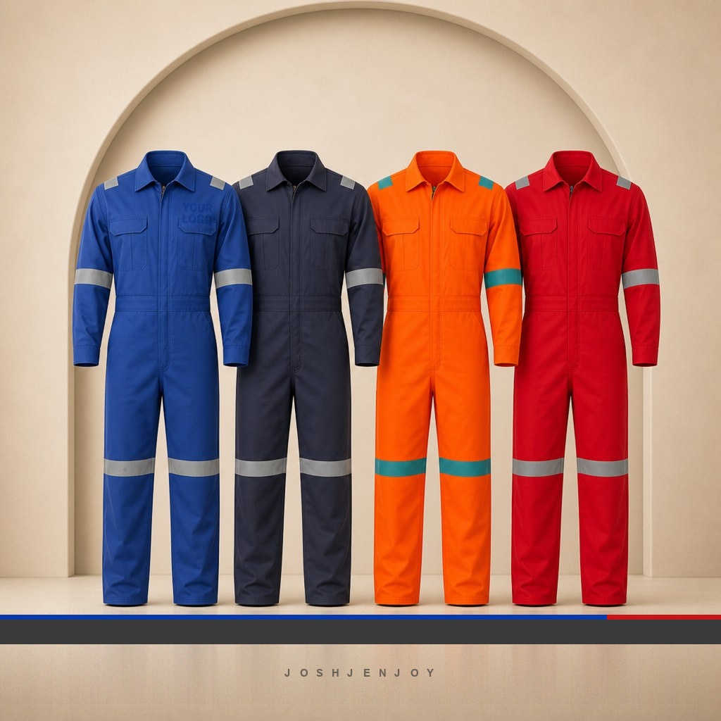 Industrial Coverall with Reflective Bands