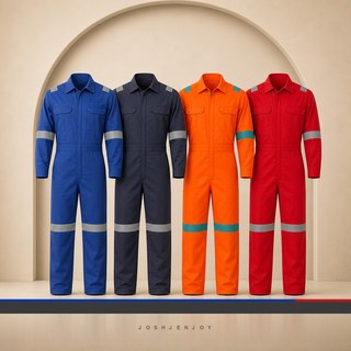 Industrial Coverall with Reflective Bands