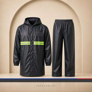 Two-Piece Rain Suit with Reflective Stripe